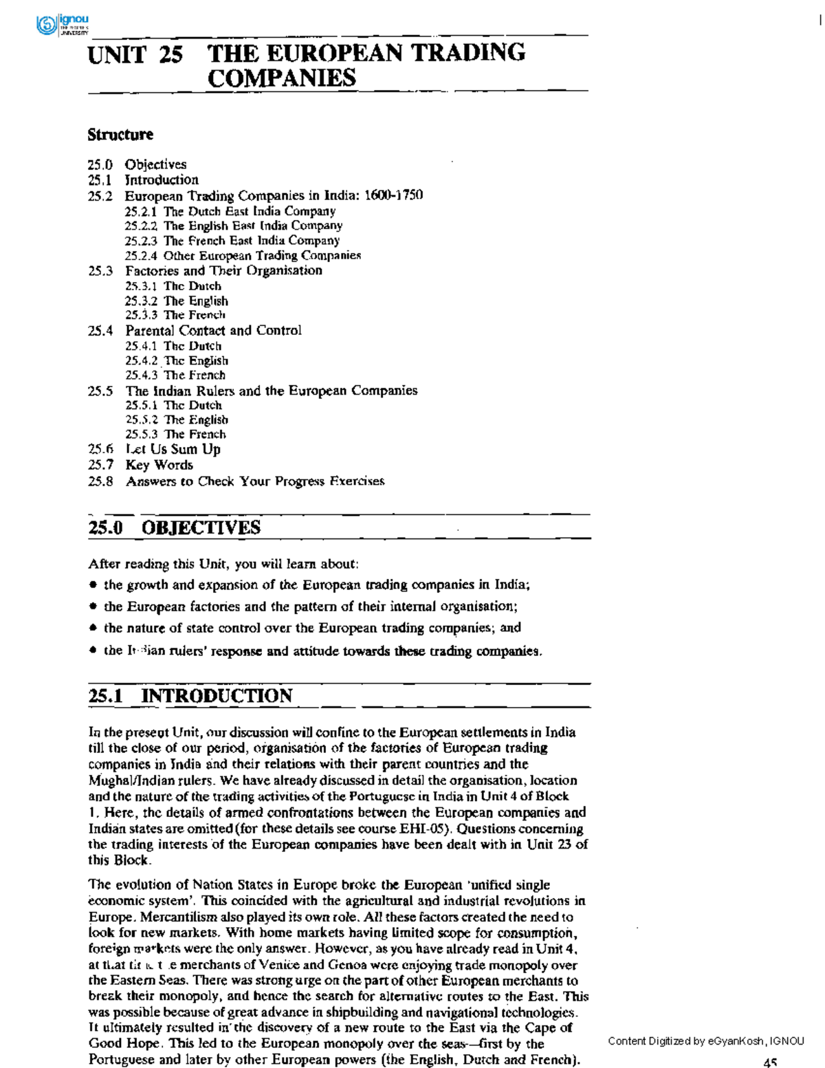 Unit 25 - Notes on European Trading Companies in India (EHI-03) - Studocu