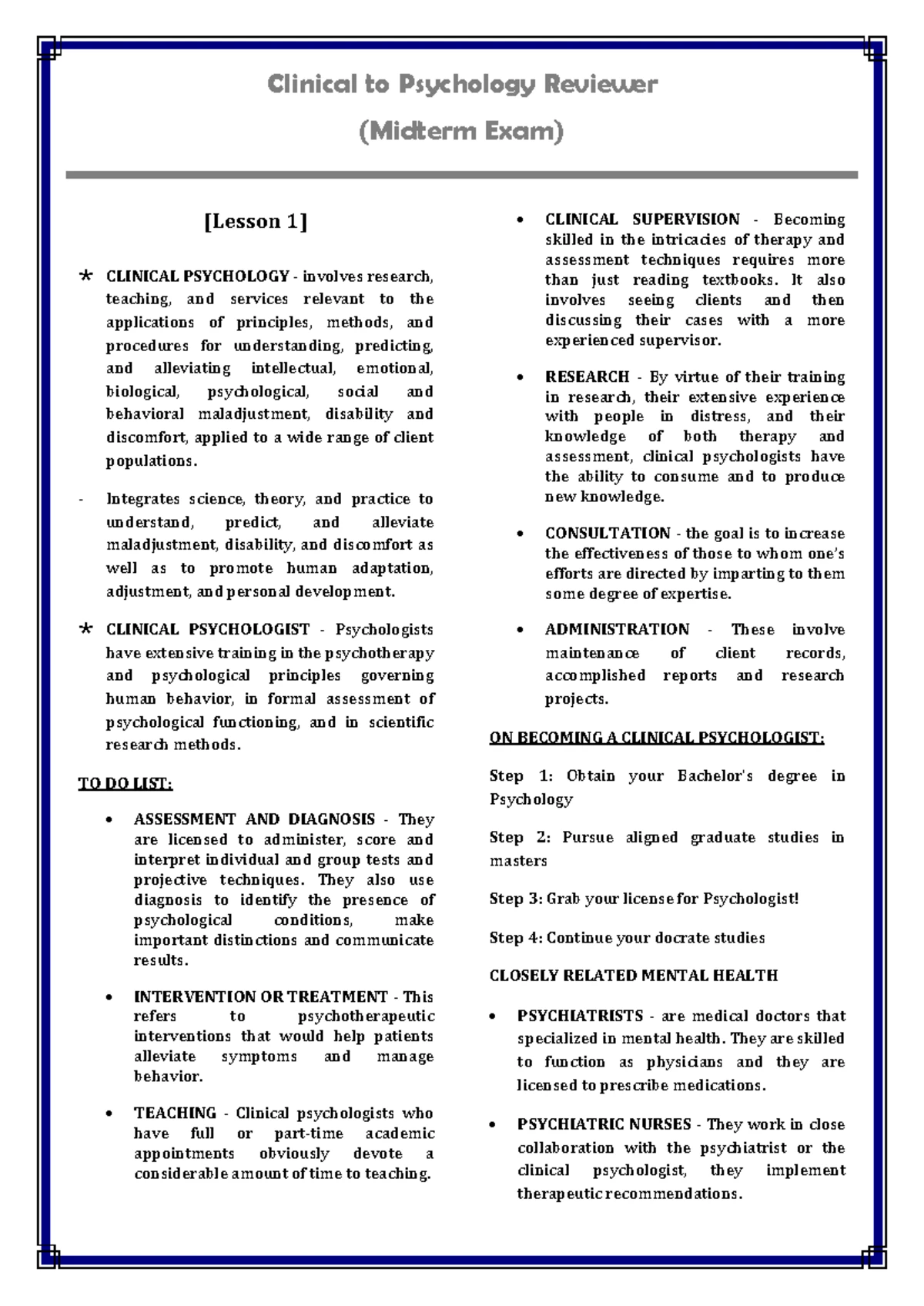 BSPSY 2-E Physiological Psychology Review Notes for 1st SEM 2024 - Studocu