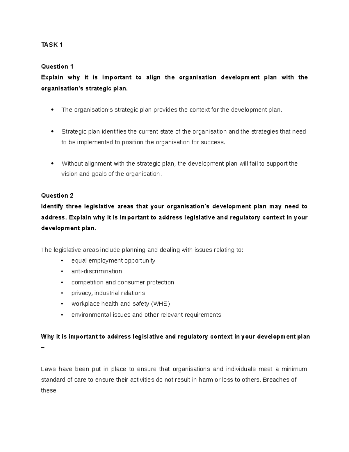 ODEV 101 - Assignment Answers on Org Development Alignment - Studocu