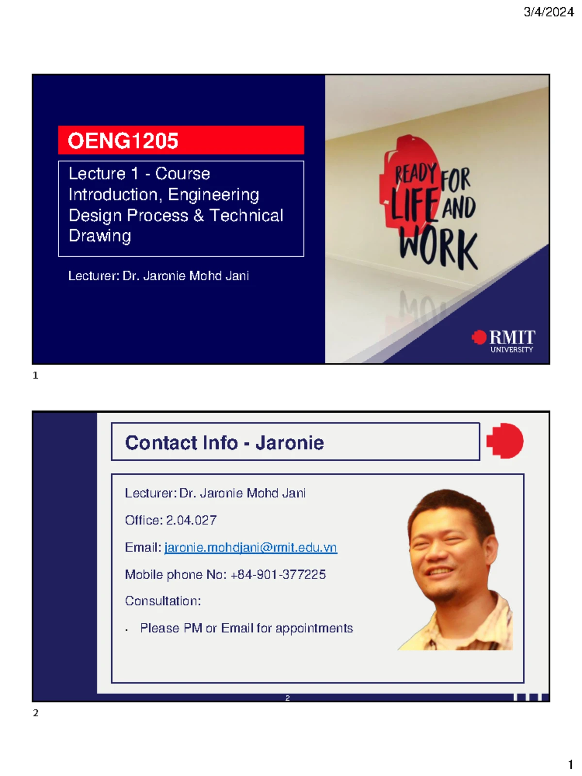 OENG1205 Lecture 2: Technical Drawing & 3D Modelling Insights - Studocu