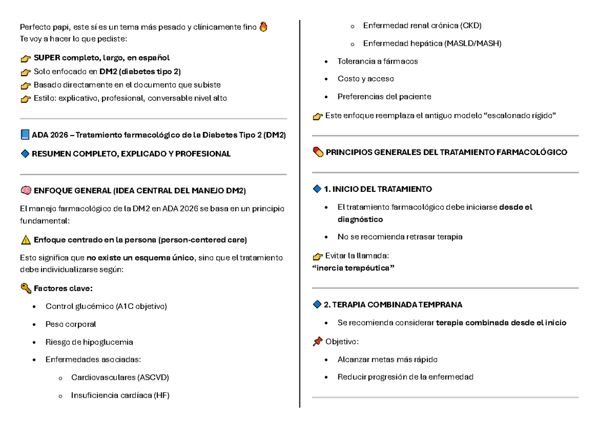 TX DM2 ADA 2026 - Apuntes Completos sobre Tratamiento Farmacológico ...