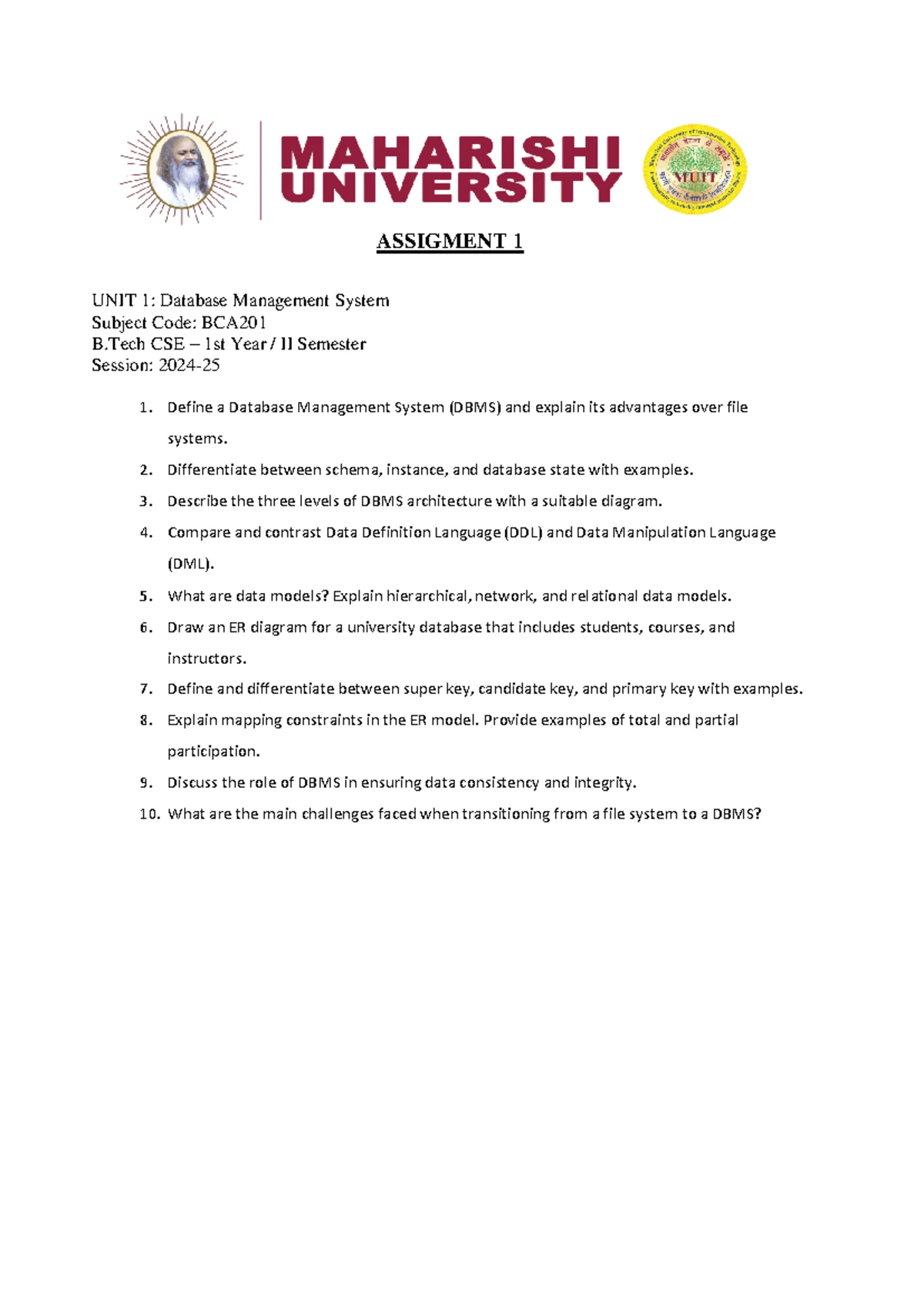 Rdbms UNIT 1 - Unit 1 notes - UNIT 1:(INTRODUCTION) DBMS: Database ...