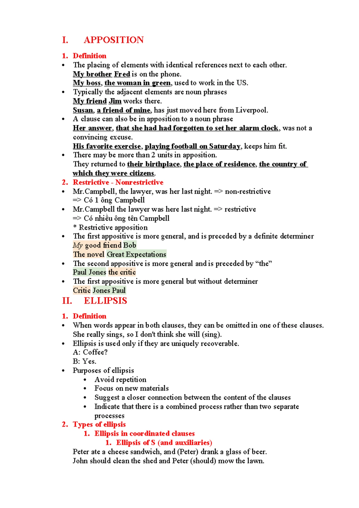 Clause Patterns - Các Thành Phần Cấu Tạo Một Mệnh Đề (Syntactics) - Studocu