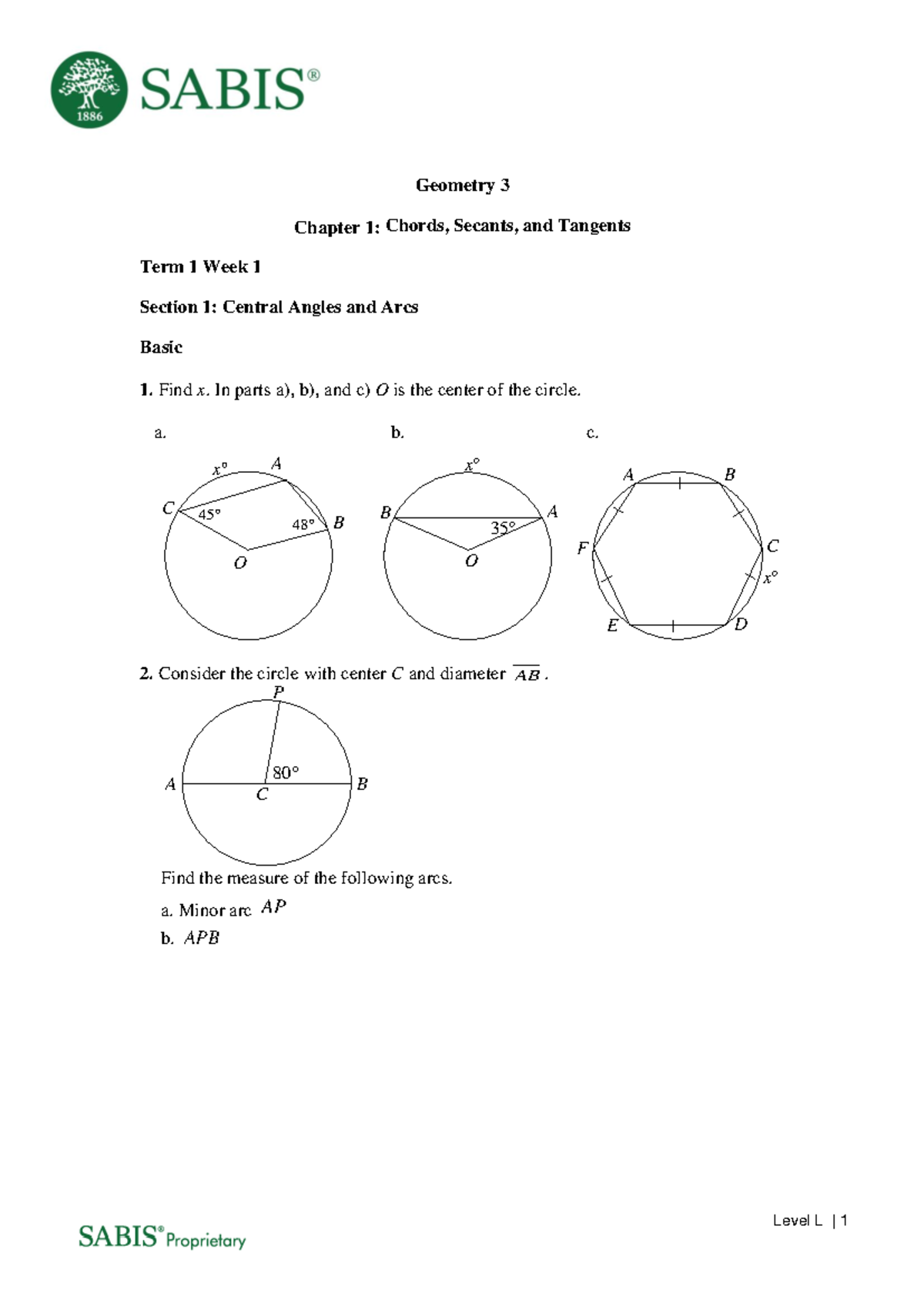 2122 Geometry 3 Midterm Review: Chords, Secants, and Angles - Studocu