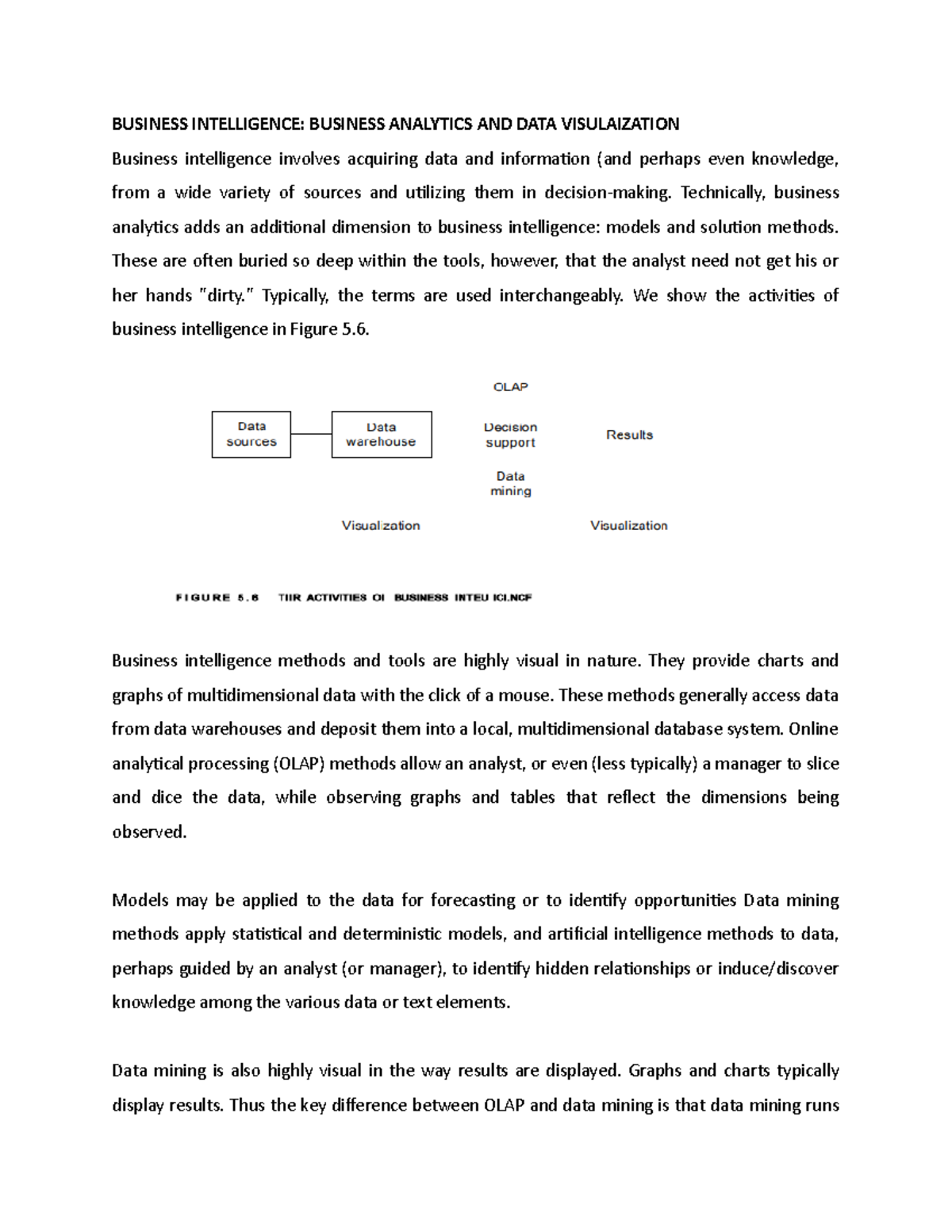 Lecture 7: Business Intelligence, Analytics & Data Visualization - Studocu