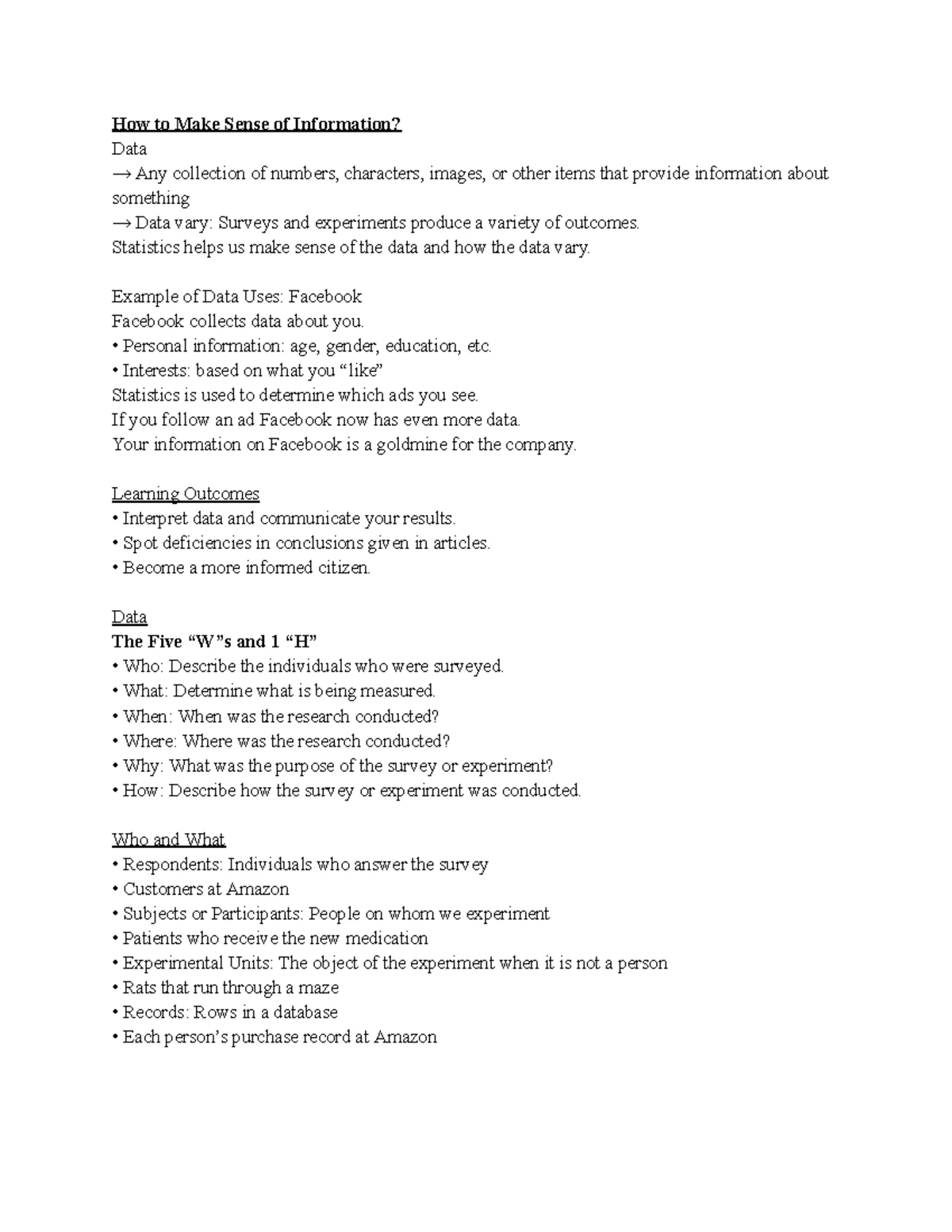 Chapter 2: Displaying and Describing Data in Statistics (STAT 101 ...