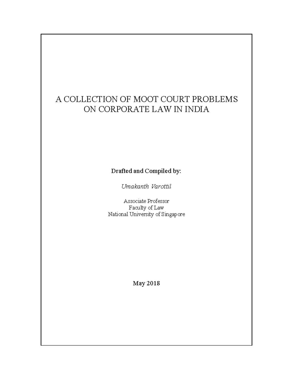Collectionof Moot Court Problems - A COLLECTION OF MOOT COURT PROBLEMS ...