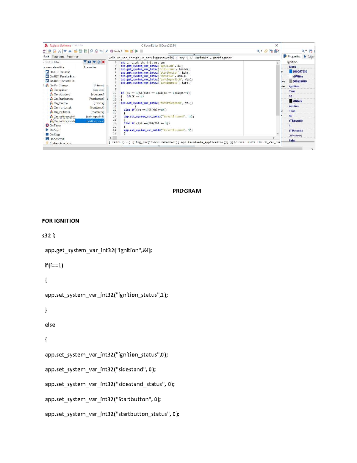 C Script for PARK Assist: Ignition and Throttle Control Logic - Studocu