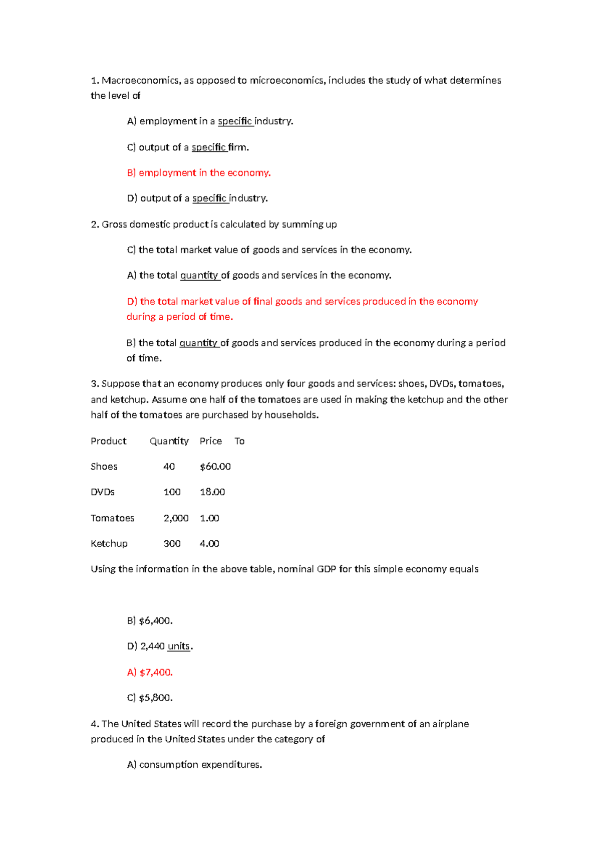 CB2402 Macro Econ Final Exam Review Questions and Answers - Studocu
