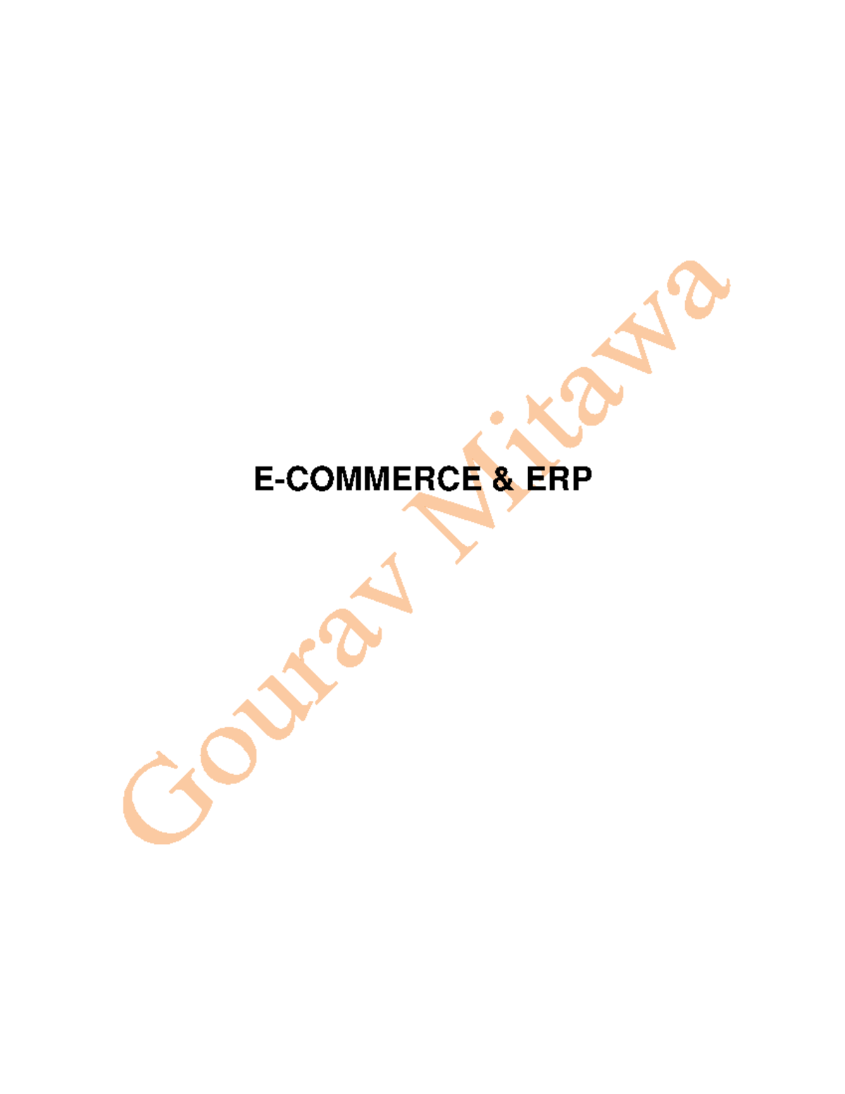 E-Commerce & ERP Study Notes for B.Tech Students (Final Module Review) - Document Preview