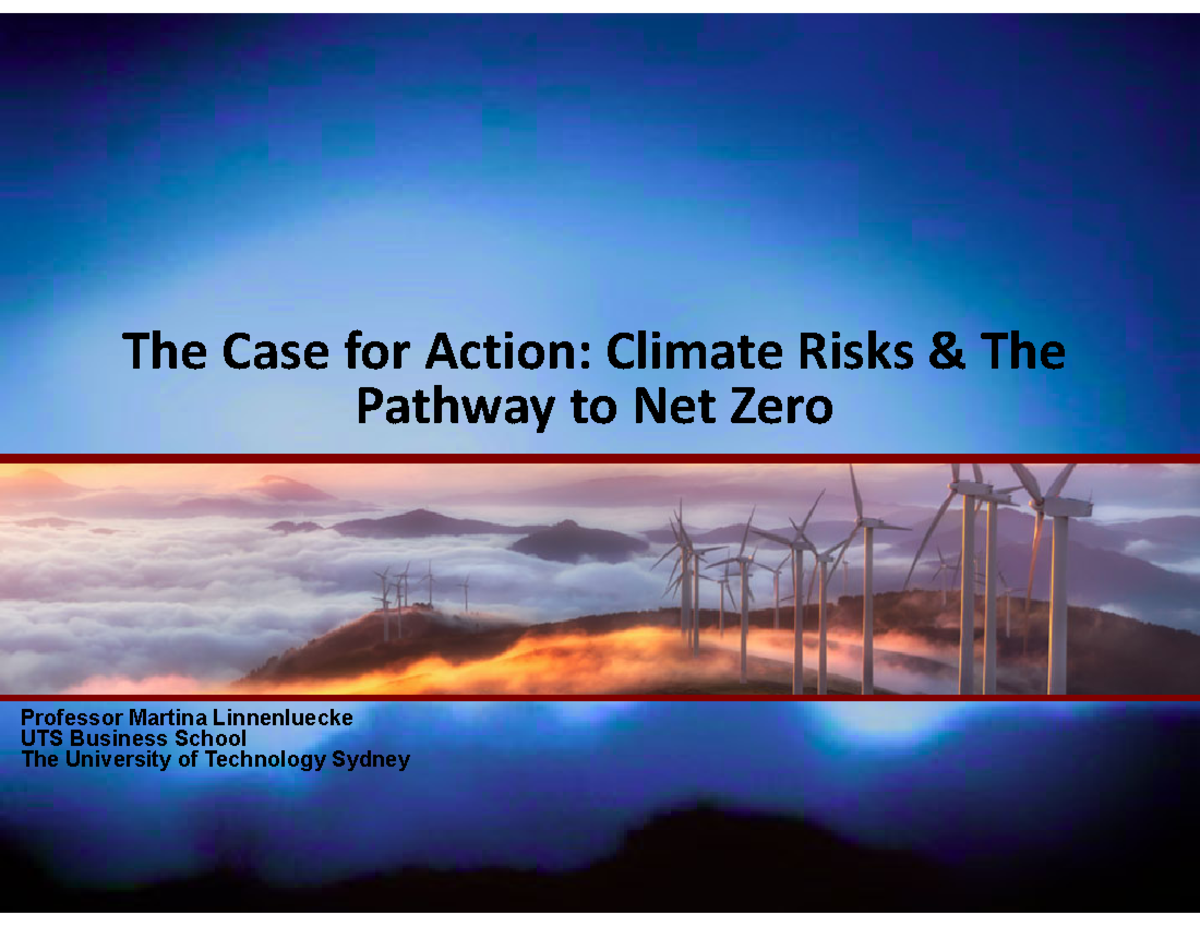 The Case for Action: Climate Risks & Net Zero Pathways (BUSS 123) - Studocu