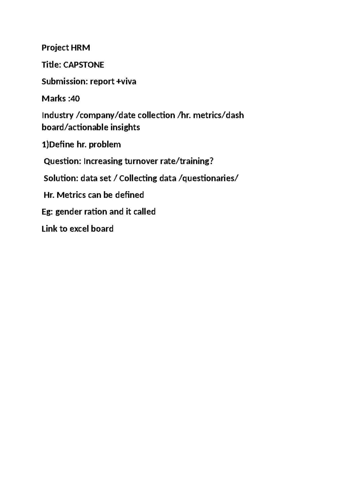 Capstone word - practice - Marketing - Project HRM Title: CAPSTONE ...