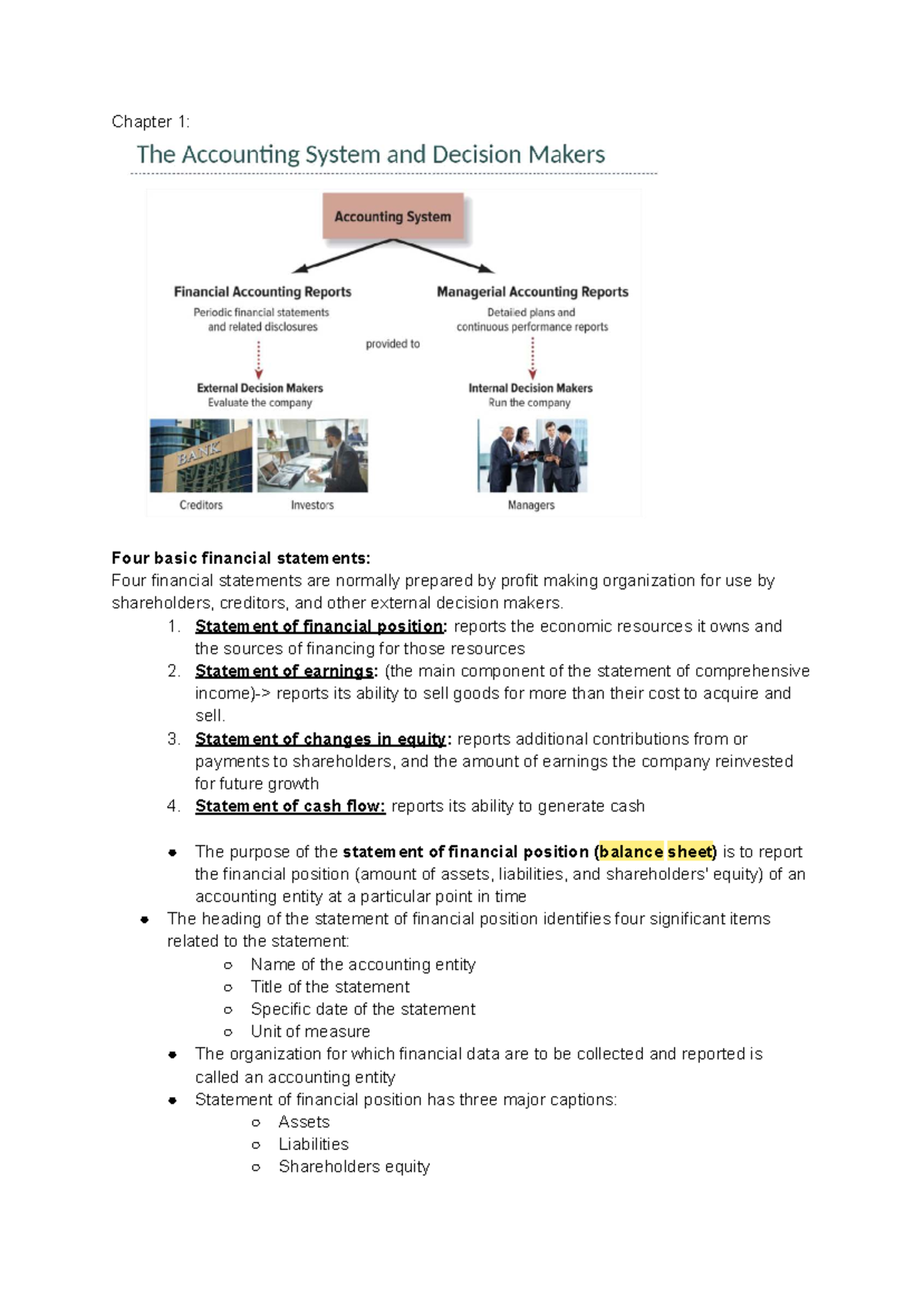 Accounting 101: Midterm Exam Notes on Financial Statements - Studocu