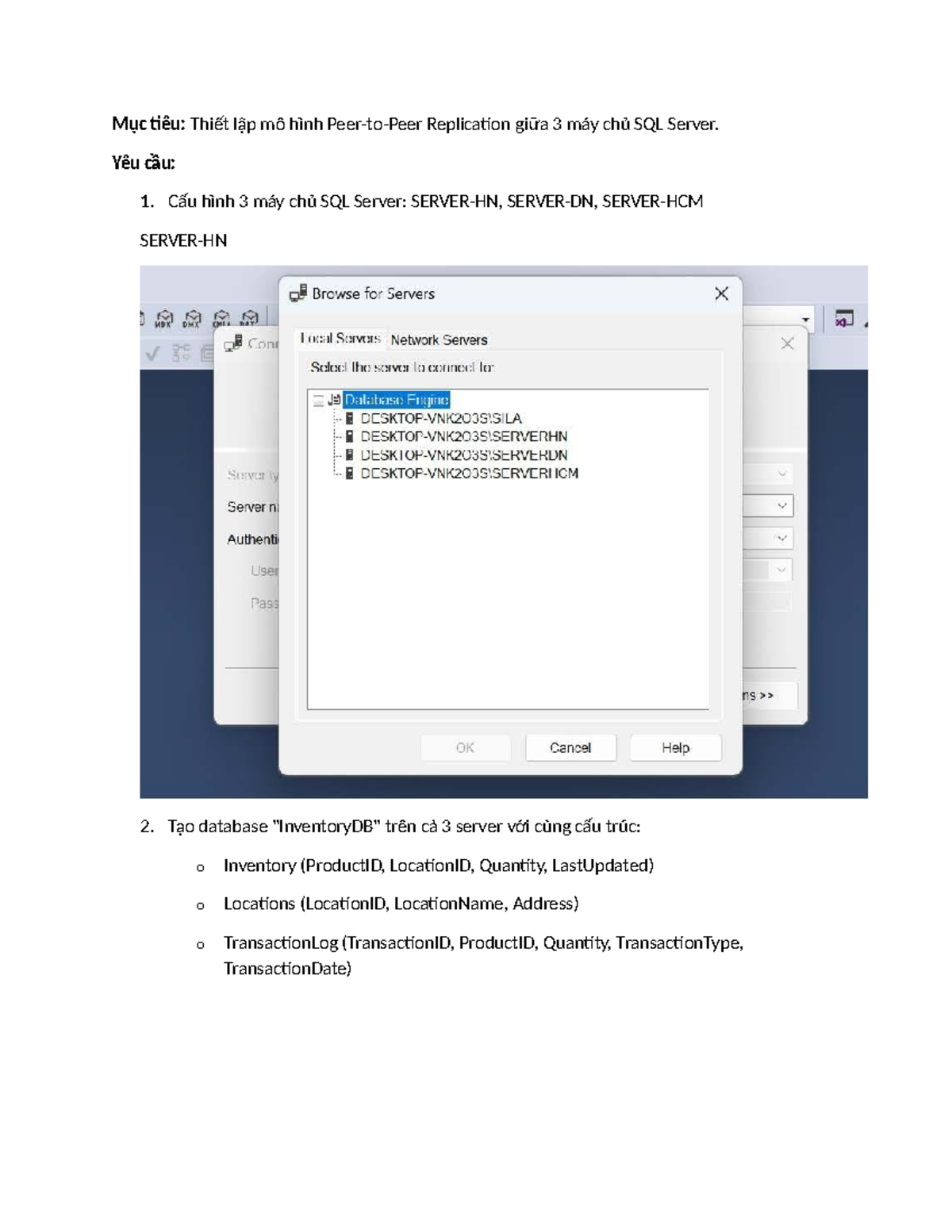 Mô Hình Replication SQL Server Giữa 3 Máy Chủ - 49K14.2.36 - Studocu