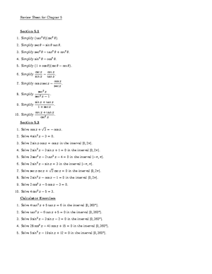 Trigonometry Review Notes for Chapter 4 - Essential Concepts and Skills ...