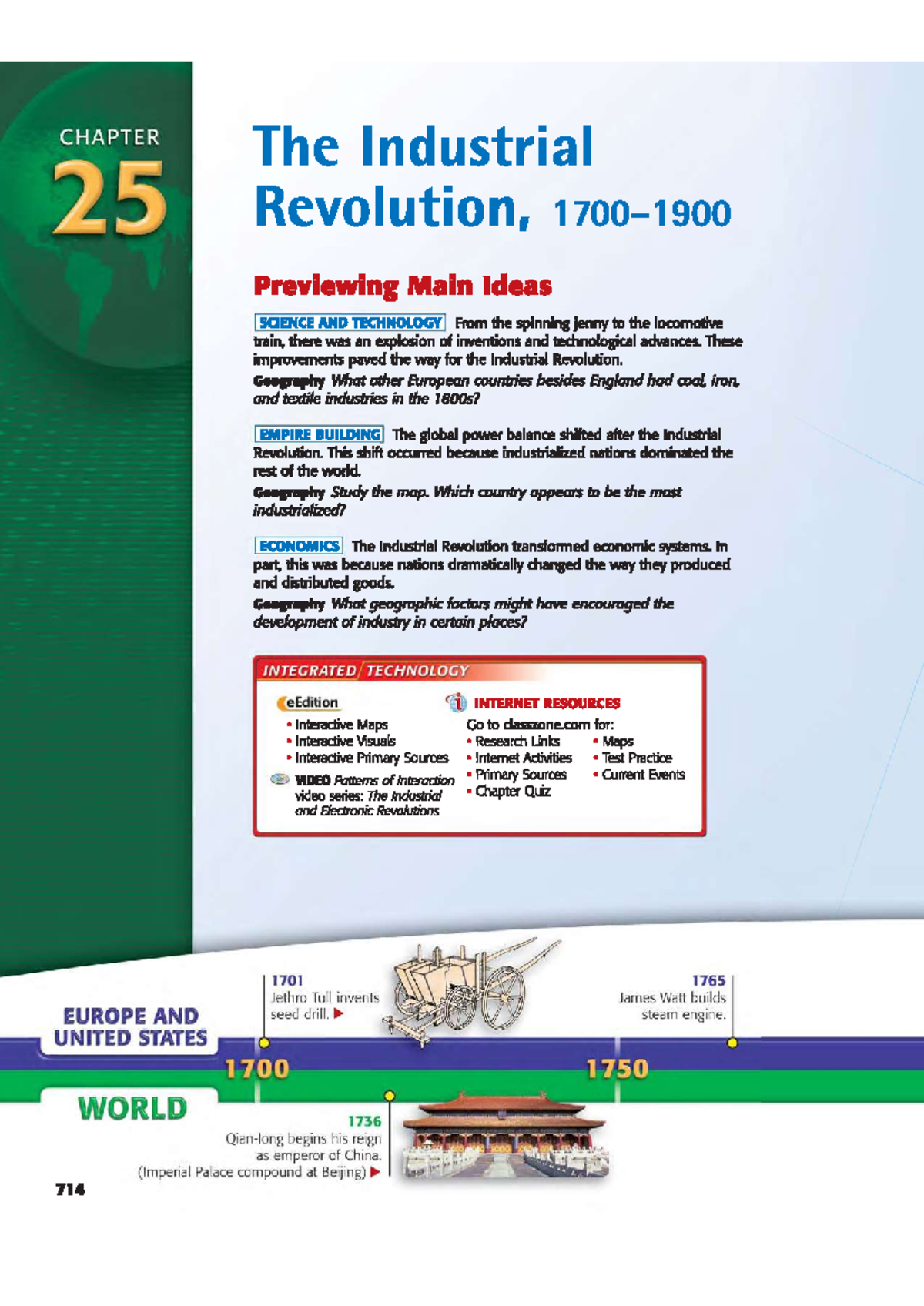 CHAPTER 25: The Industrial Revolution - Key Concepts and Impacts - Studocu