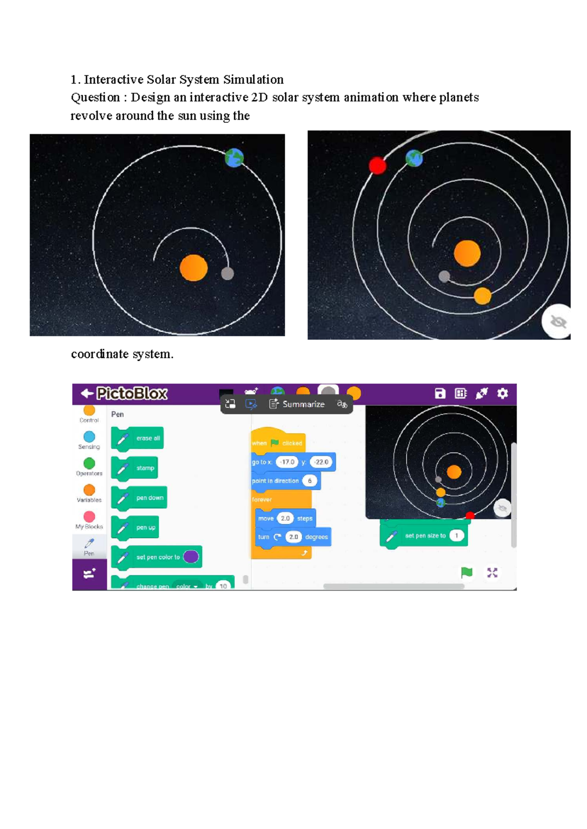 CGA Assignment FT3 - Interactive Solar System Simulation Question ...