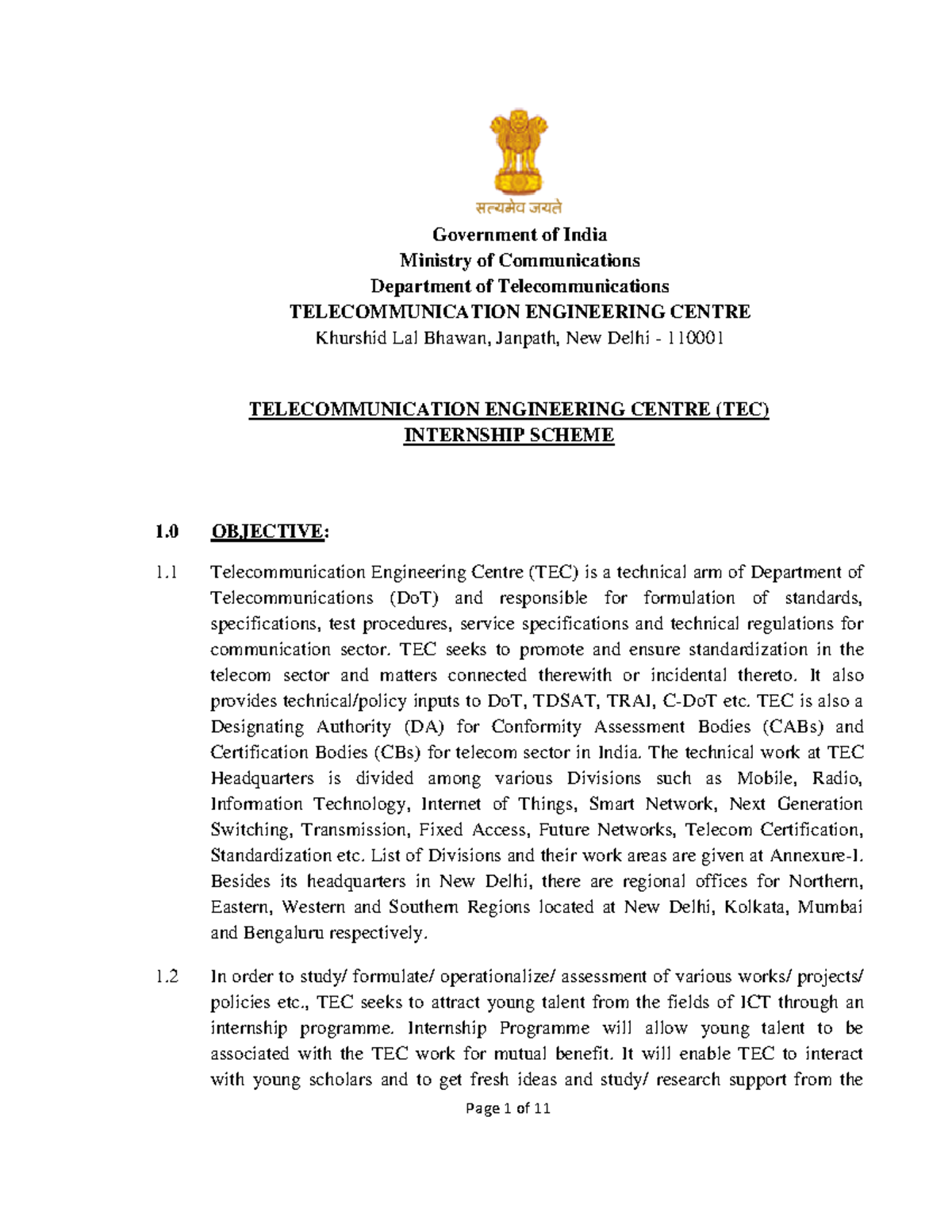 TEC Internship Scheme Guidelines and Corrigendum - Studocu