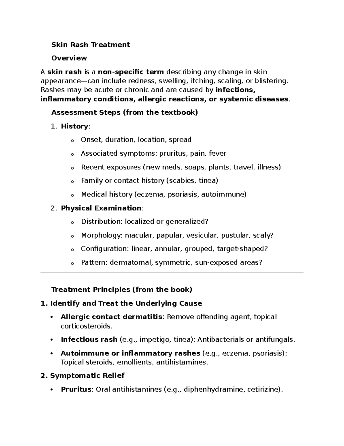 Skin and Nails Diagnosis and Management Overview - Studocu