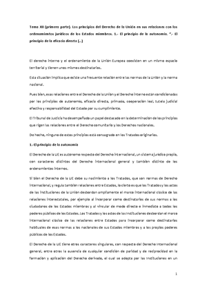 TEMA 1 - Apuntes - Instituciones y Derecho de la Unión Europea - USAL ...