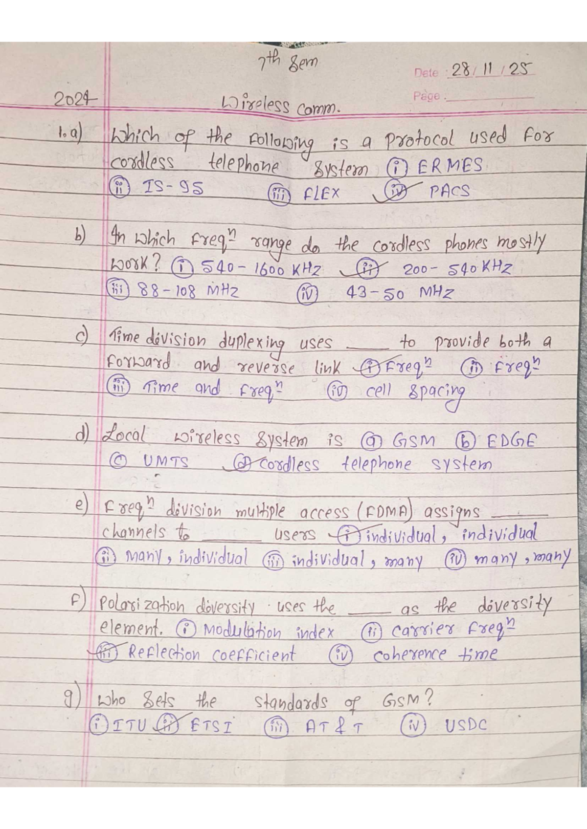 Wireless Communication Study Notes - 7th Sem 2024 - Studocu