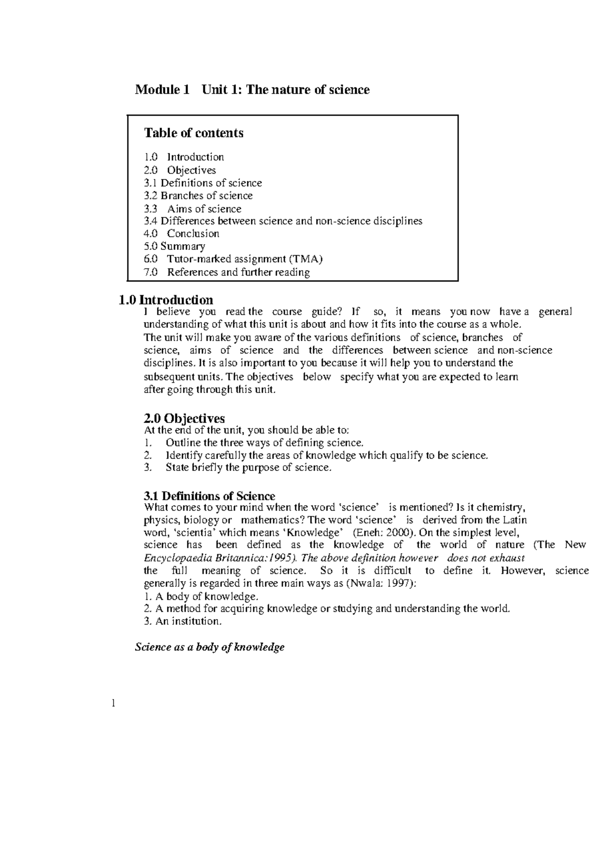 GST105 Module 1 - Understanding the Nature of Science and Its Method ...
