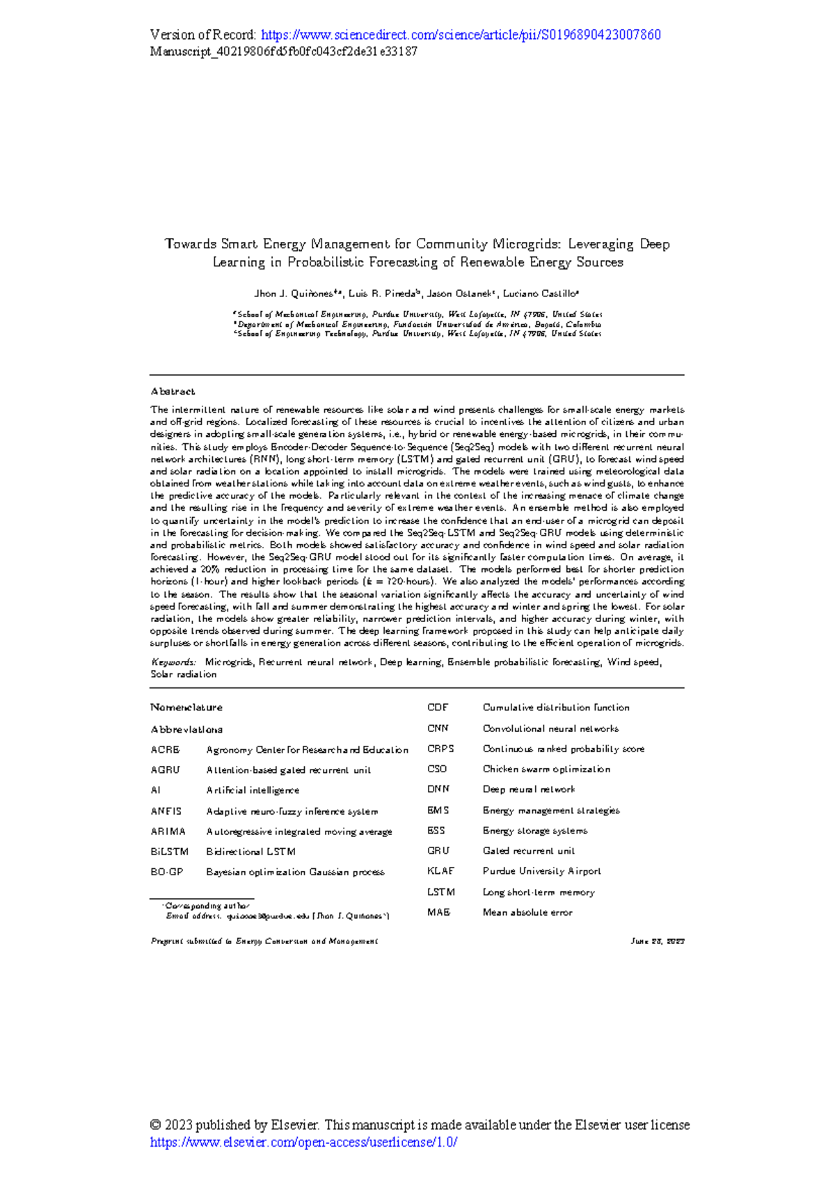 Smart Energy Management in Community Microgrids: Deep Learning for ...