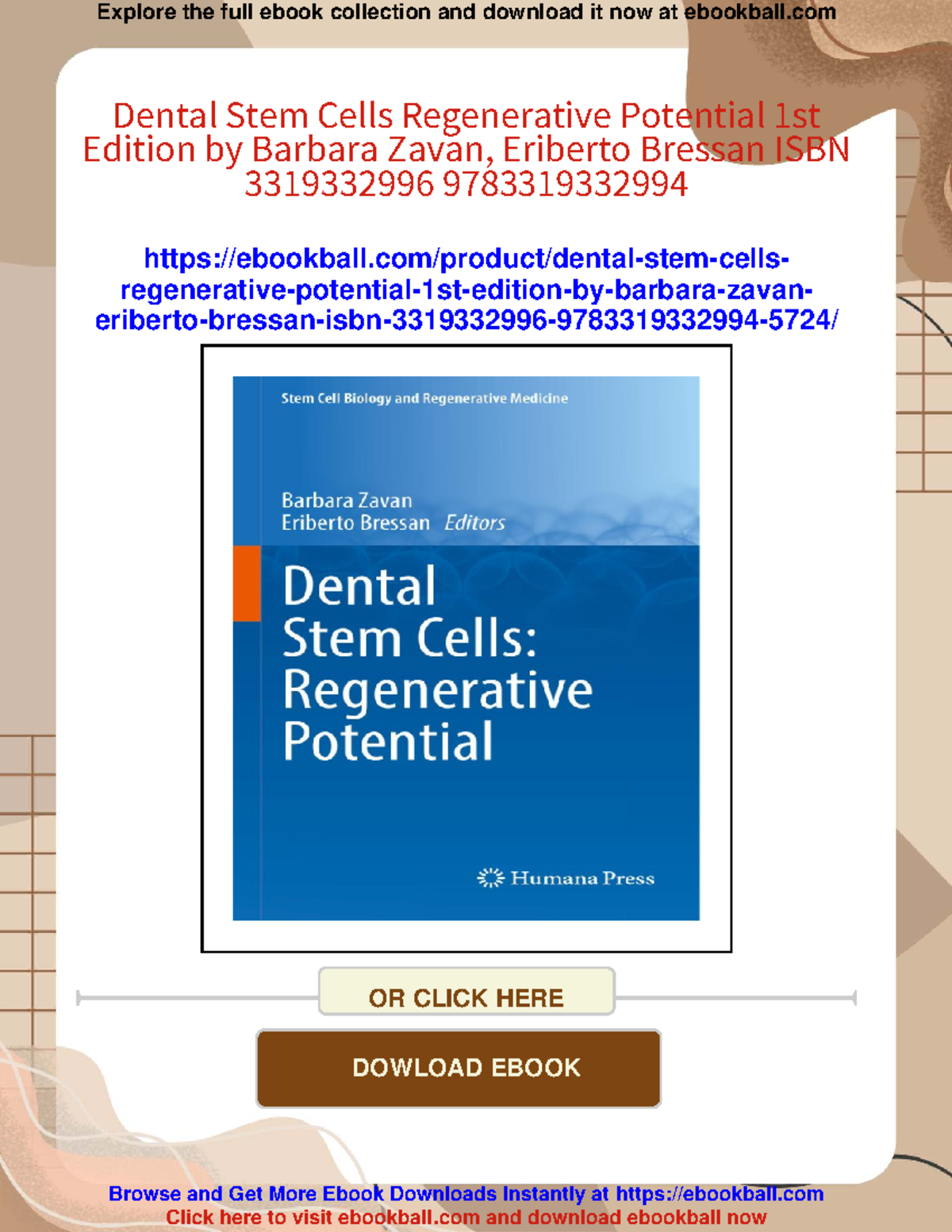 Dental Stem Cells: Regenerative Potential - 1st Edition Overview - Studocu