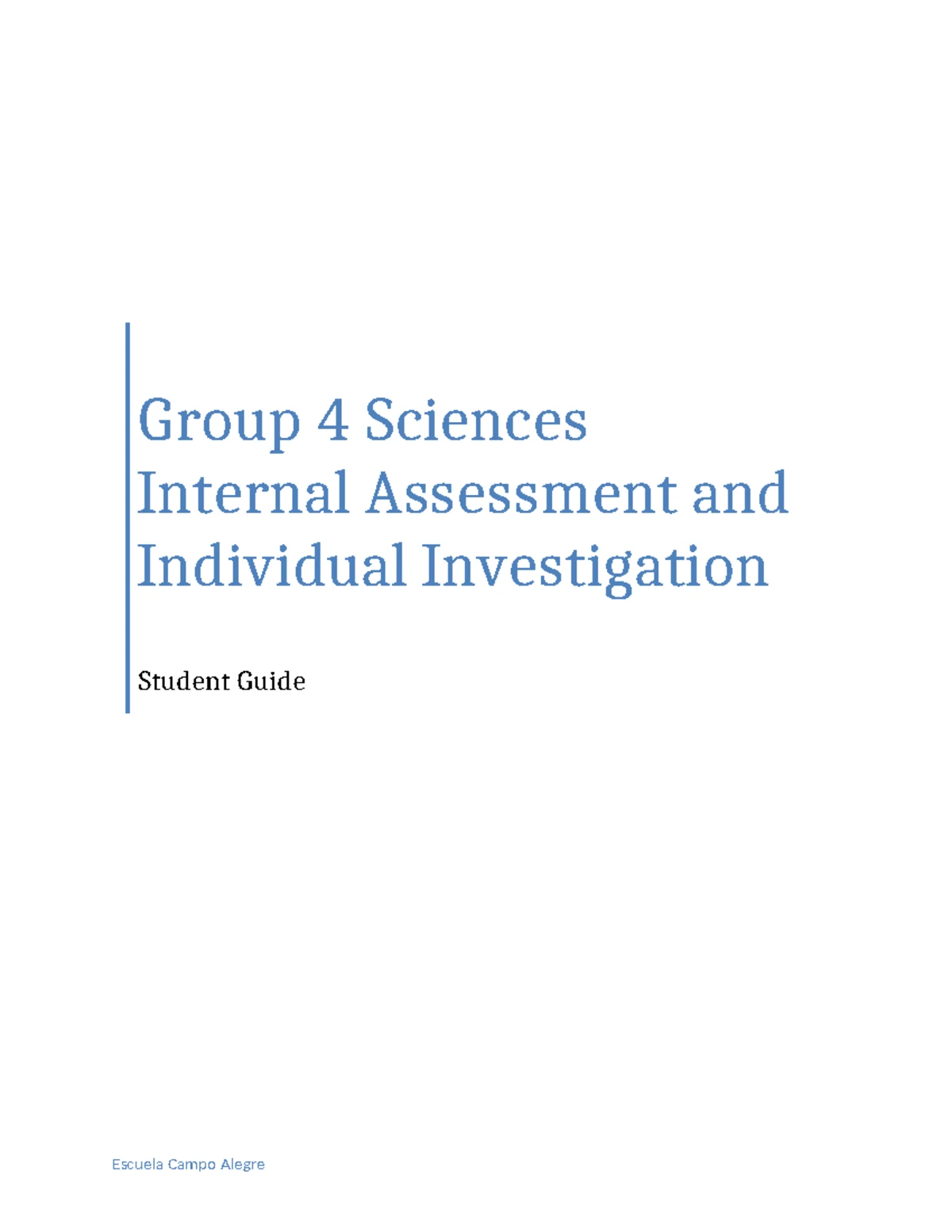 IB Science IA Student Guide: Complete Overview and Criteria - Studocu