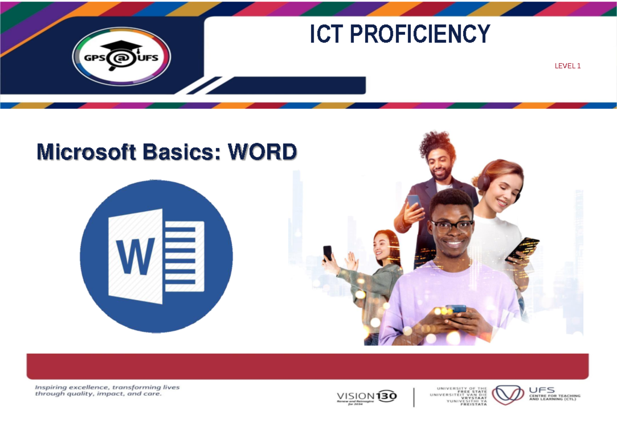 Ict Proficiency Level 1 Microsoft Word Basics Overview Guide Studocu