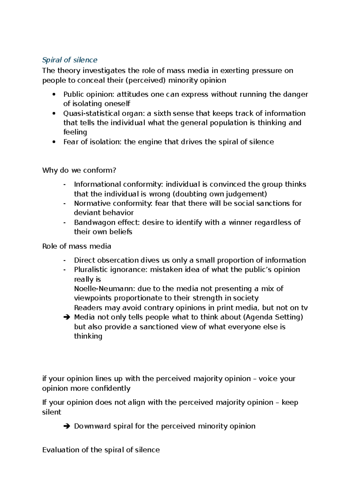 Introduction to Communication Studies: The Spiral of Silence Theory ...