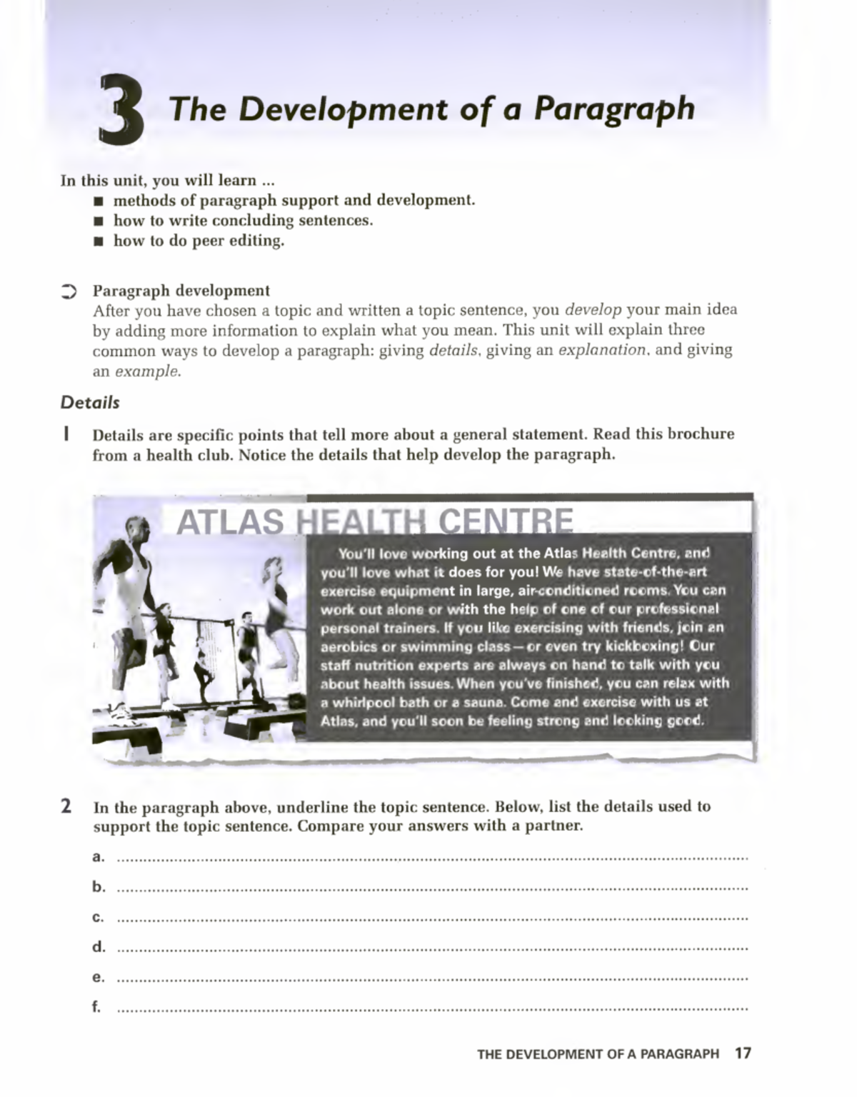 Writing-30 5 - writing - 3 The Development of a Paragraph In this unit ...