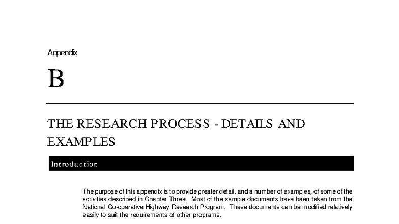 NCHRP V1: Appendix B - Detailed Guide to Research Process and Examples ...
