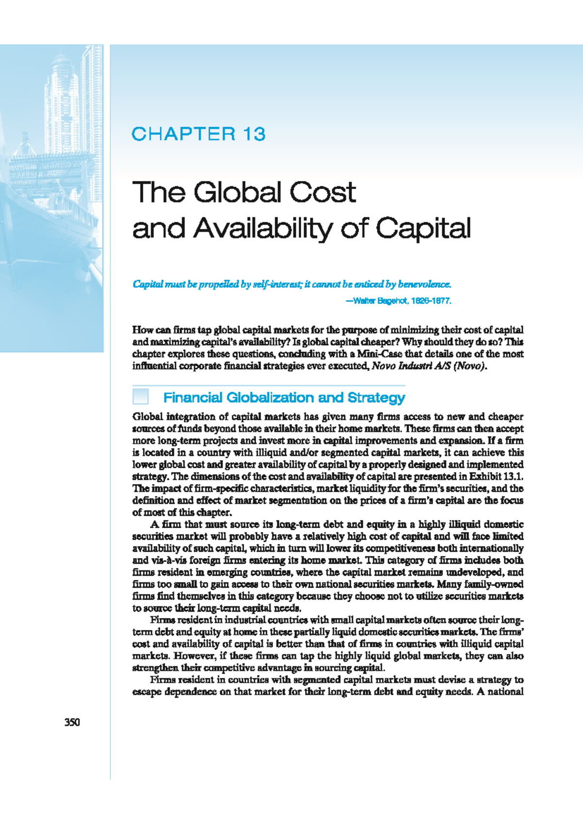 CHAPTER 13 The Global Cost and Availability of Capital: Strategies for ...