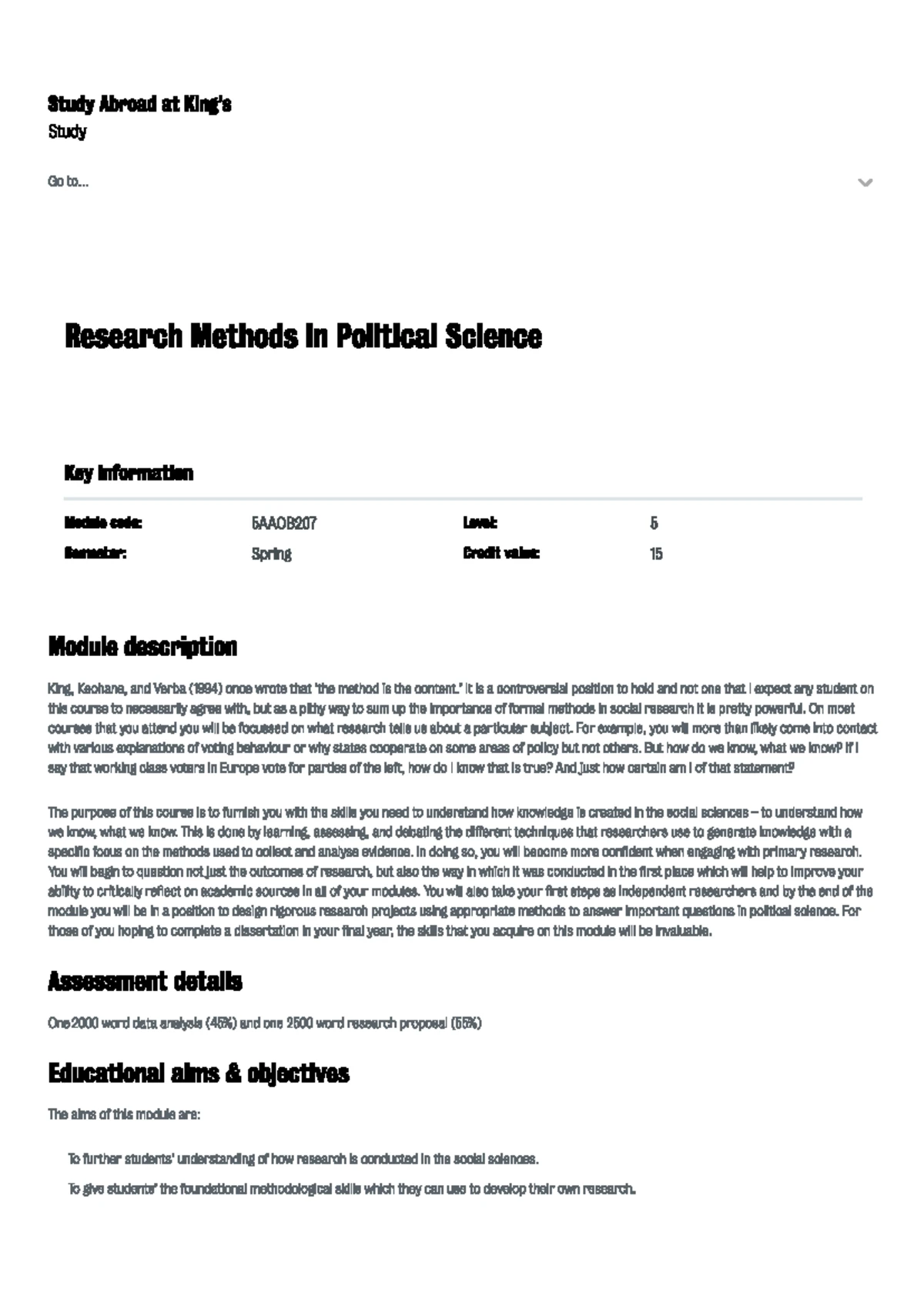 Quantitative Methods in Political Economy (15 credits) - Course ...