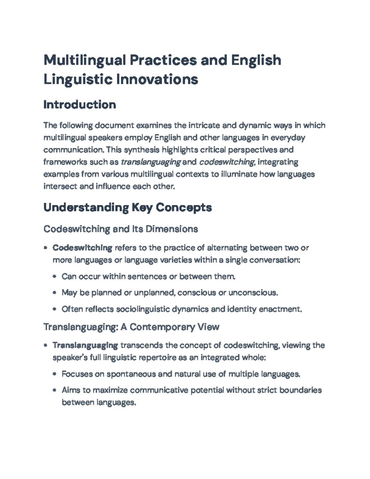 Multilingual Practices and Linguistic Innovations in English ...