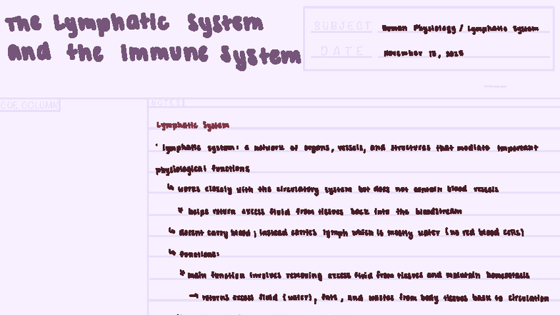 Human Physiology: Lymphatic System Final Exam Notes (2025) - Studocu