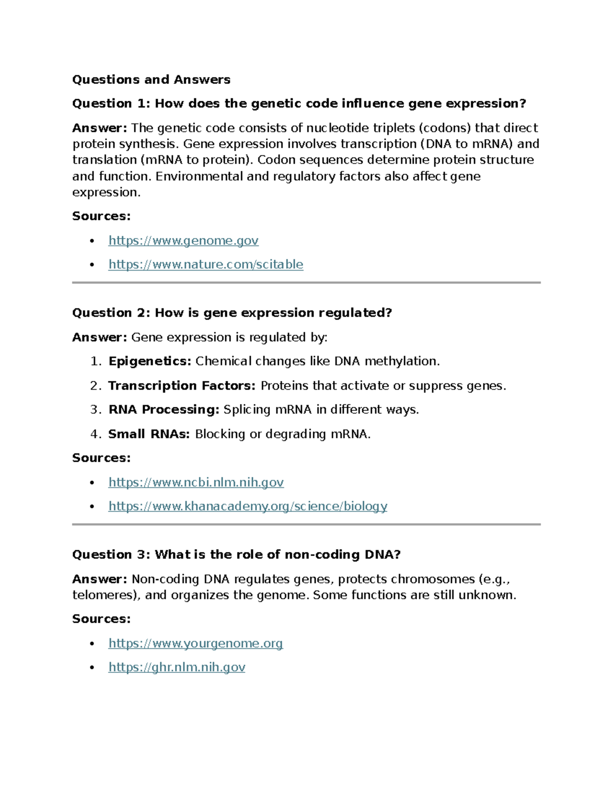 Questions and Answers - Questions and Answers Question 1: How does the ...