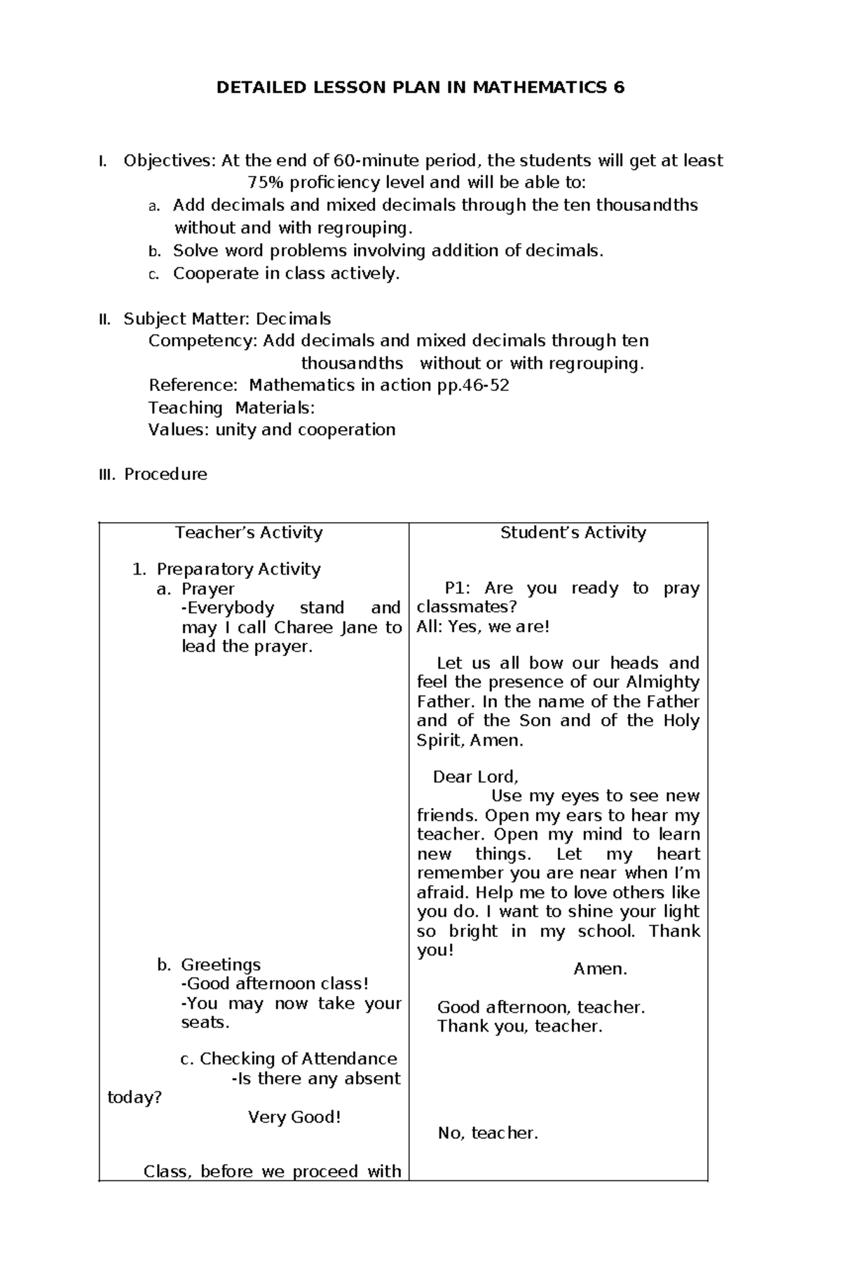 603546632 Josirene Detailed Lesson Plan in Mathematics 6 - DETAILED ...
