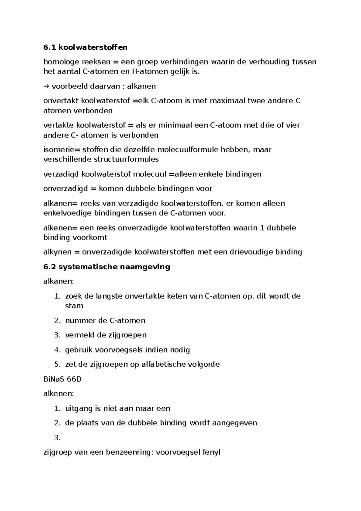 Scheikunde H6: Homologe Reeksen en Karakteristieke Groepen - Studeersnel