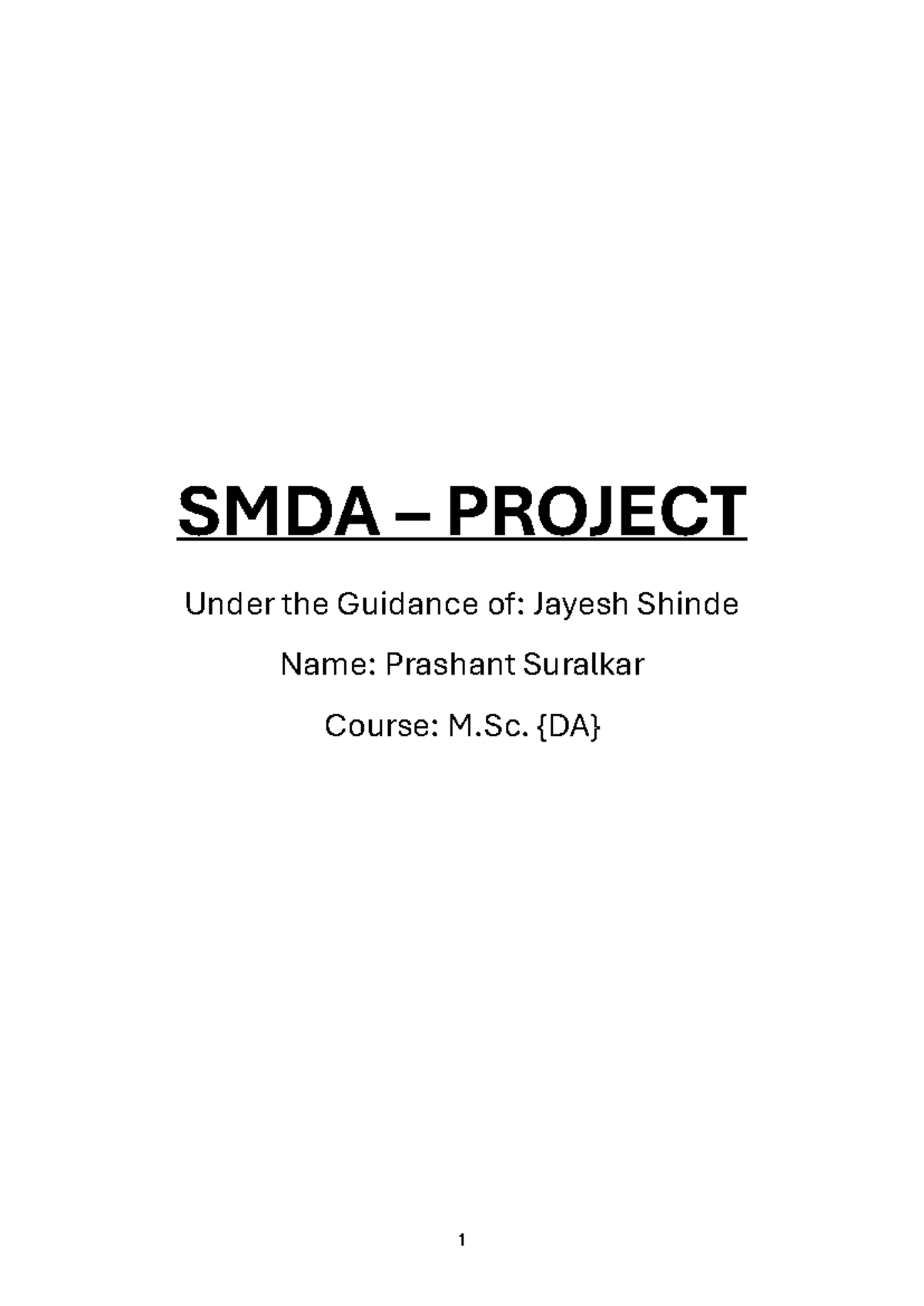 SMDA Project: Statistical Analysis Techniques - M.Sc. 1 - Studocu
