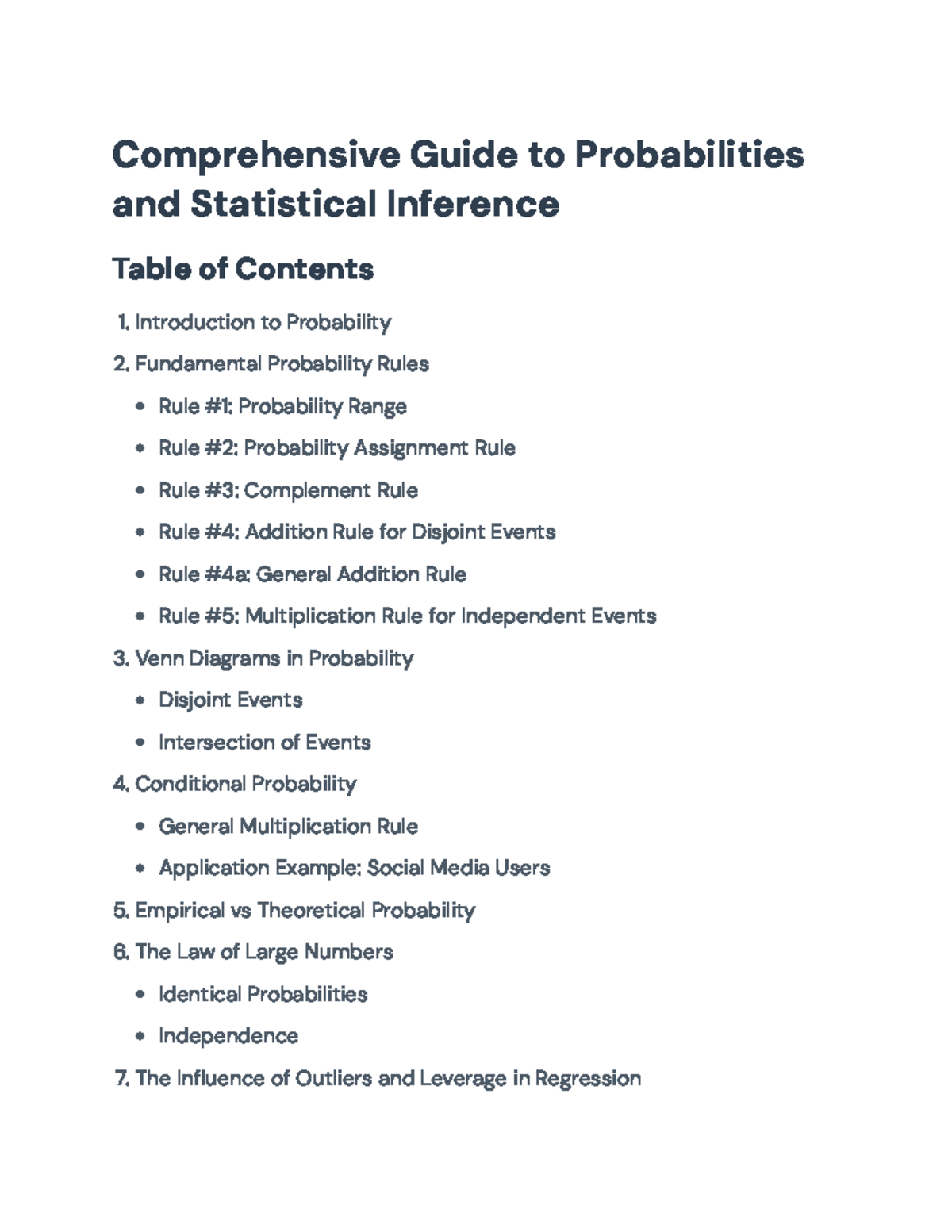Comprehensive Guide to Probability and Statistical Inference (STAT101 ...