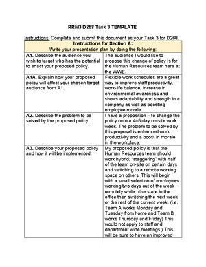 WGU D096 - Task 2 reflection on classroom simulation strategies - Studocu