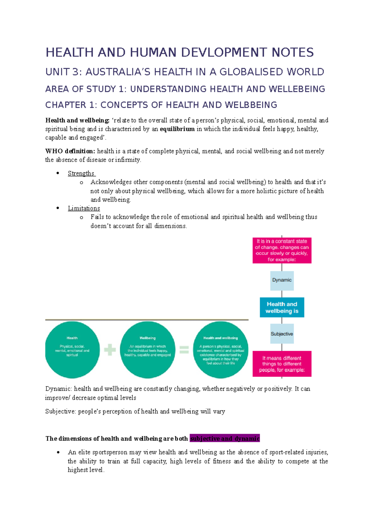 HHD UNIT 3 AOS 1 SAC Revision - HEALTH AND HUMAN DEVLOPMENT NOTES ...