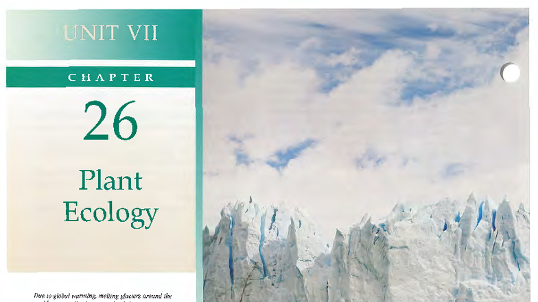 Chapter 26: Plant Ecology - Ecosystems, Biomes, and Global Warming ...