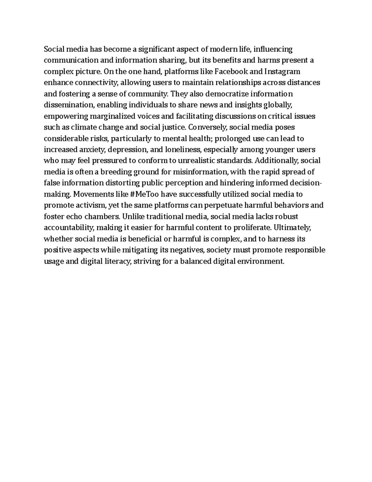 SOC101: The Complex Impact of Social Media on Modern Life - Studocu