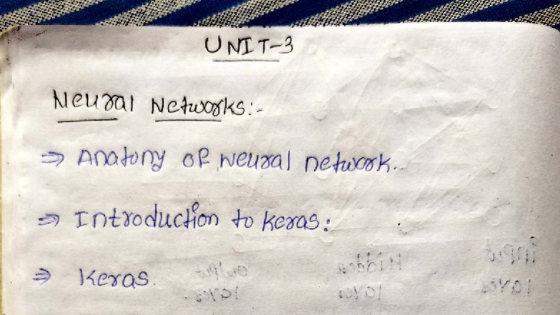 DL Unit-3: Introduction to Neural Networks and Keras Techniques - Studocu