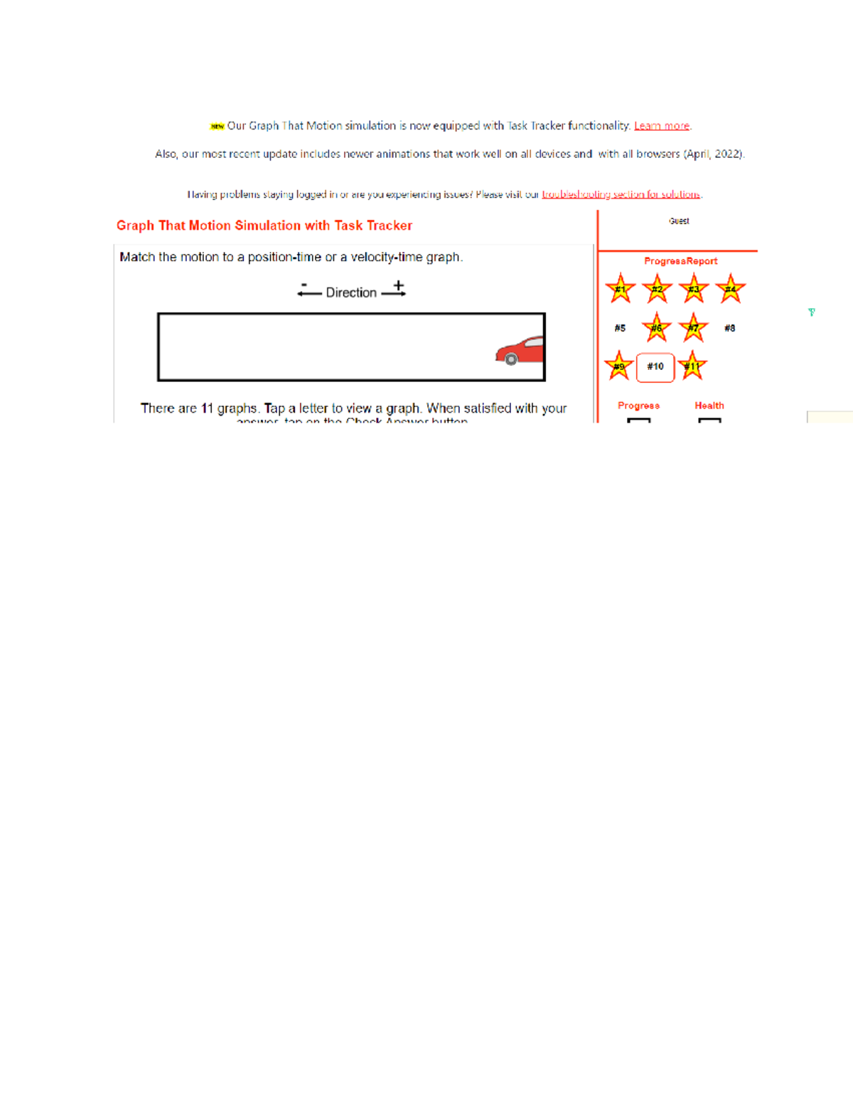 Gold Stars PHY - Motion assignment - NEW Our Graph That Motion ...
