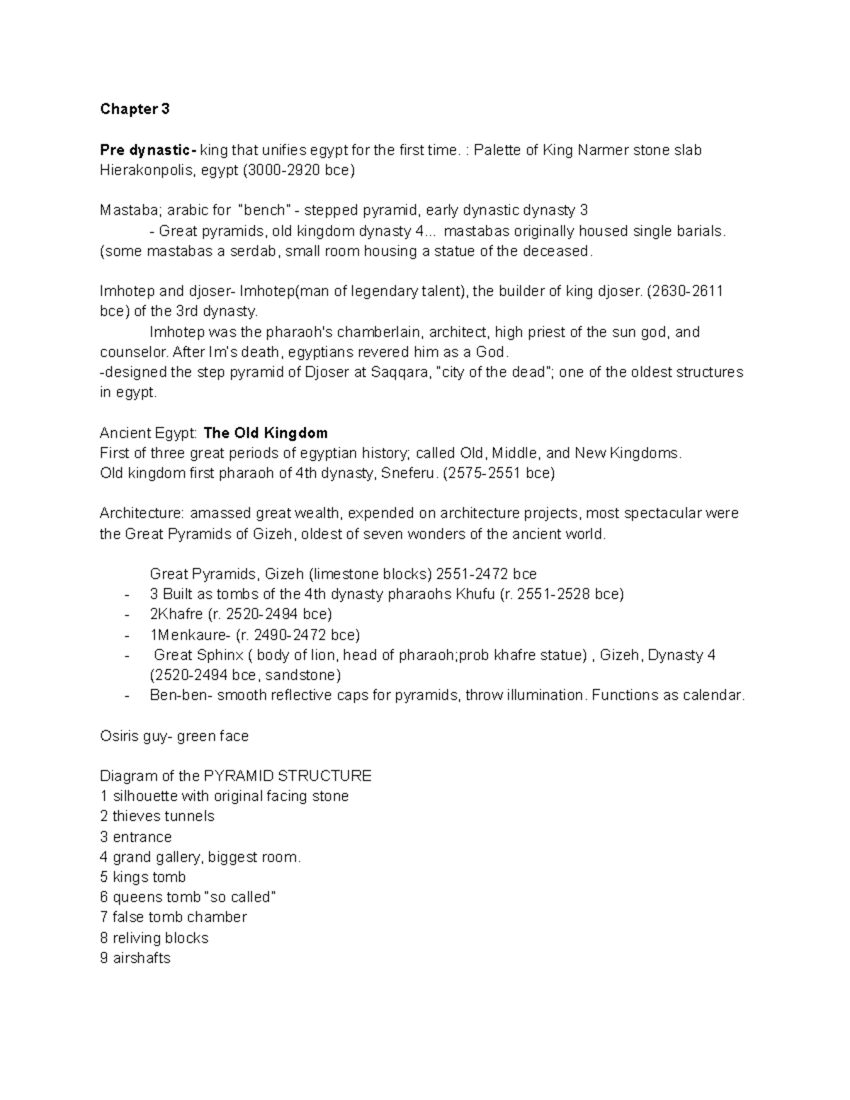 Art History Notes: Chapter 3 - Evolution of Ancient Egyptian ...