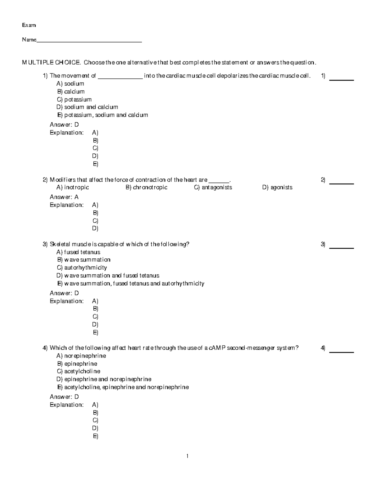 Ex6 - Cardiac Muscle Function Exam Answer Key - Studocu